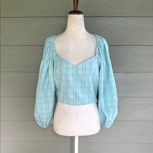 BURU Cropped Boho Bustier Top with Keyhole Back